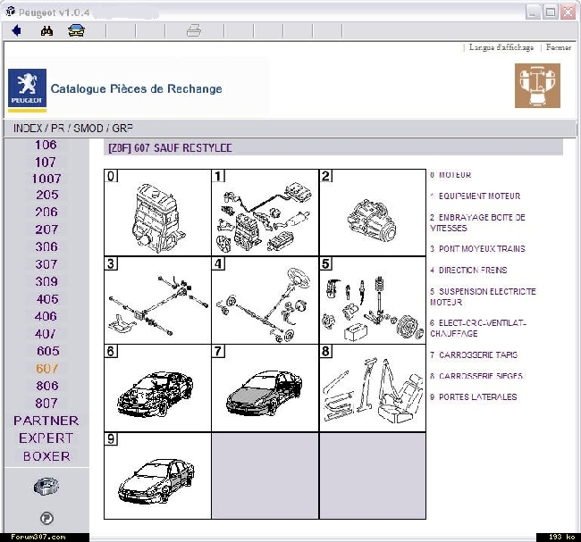 Pieces detachees auto peugeot 307